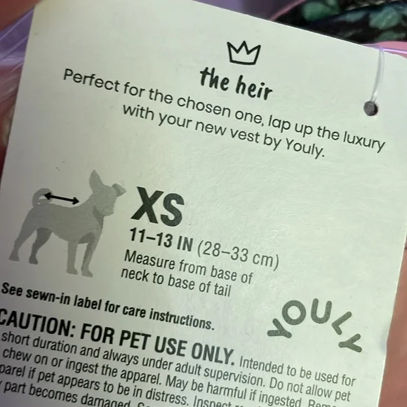 Youly Dog Pet Animal Outfit The Heir Puffer Vest Bow Reversible Floral Pink - Picture 9 of 9